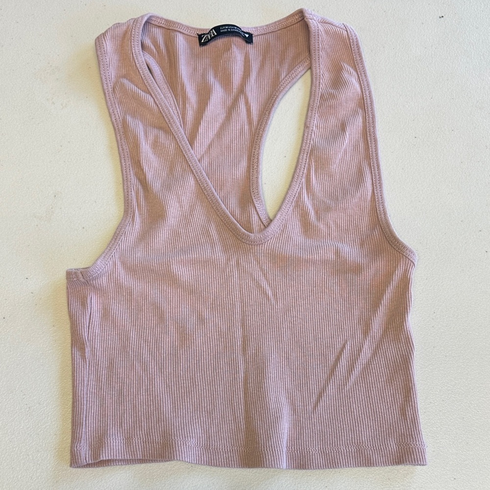 Zara Cropped Razor Back Tank